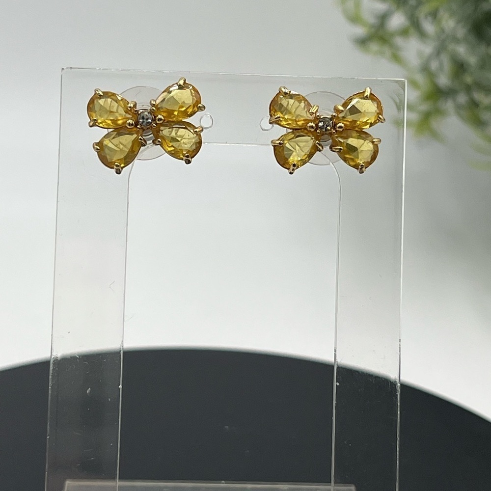 Kate Spade New York 'Garden‎ Path' Flower Yellow Crystal Stud Pierced Earrings
